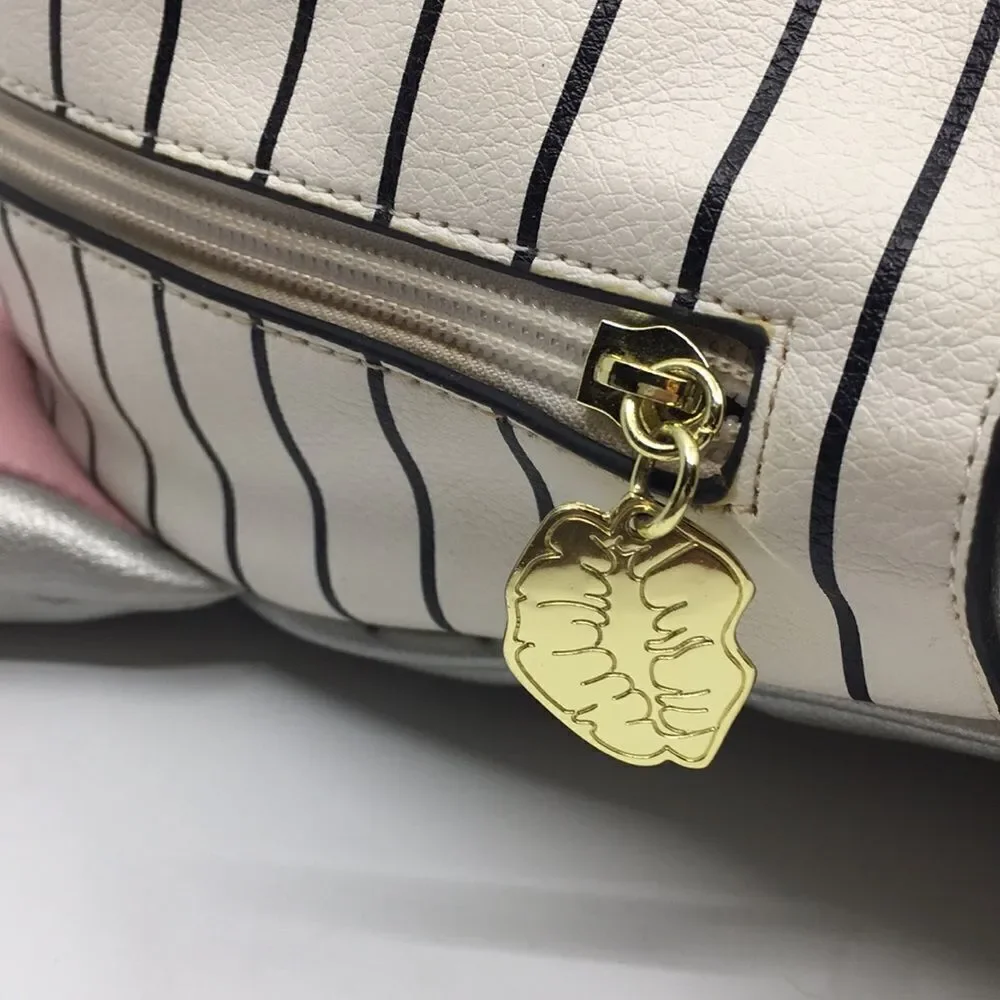 Luv Betsey By Betsey Johnson Silver and Pink Kitty Cat Face Backpack